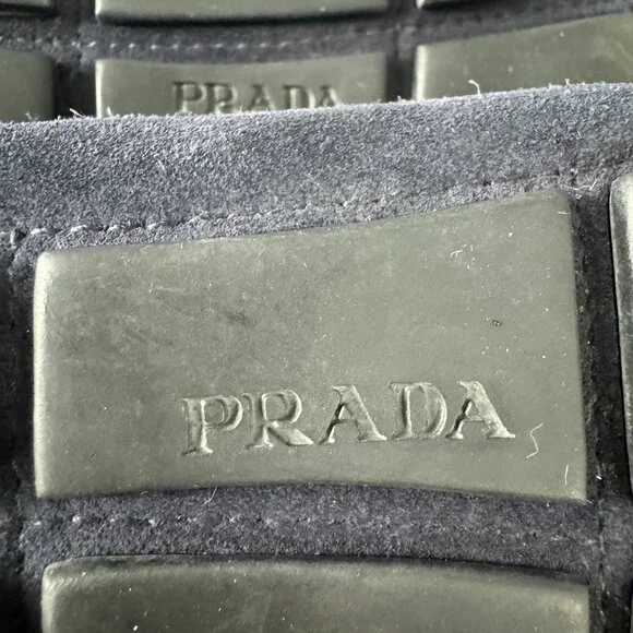 Prada Navy blue Suede Leather Driving Loafers, Size 7 (US8)